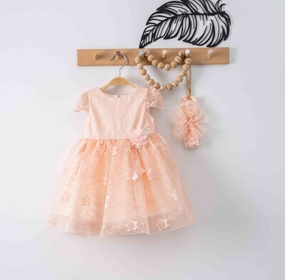 Wholesale Baby Girls Dress with Lacy 9-24M Eray Kids 1044-9301 Лососевый цвет