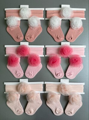 Wholesale Baby Girls Flowers Socks Set 0-6M Algiy Mini 2047-1156 - Algiy Mini