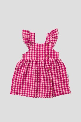 Wholesale Baby Girls Gingham Dress 6-24M Kidexs 1026-60140 - Kidexs