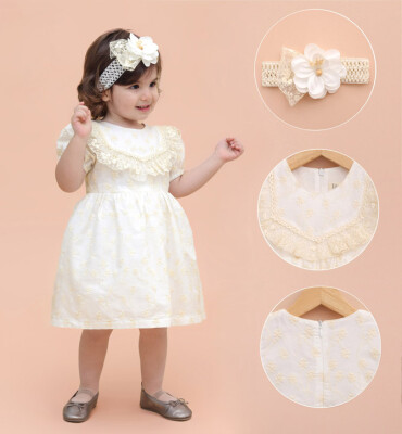 Wholesale Baby Girls Headband Dress 9-24M Lilax 1049-6389 - 1