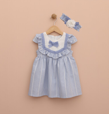 Wholesale Baby Girls Headband Dress 9-24M Lilax 1049-6441-1 Синий