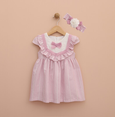 Wholesale Baby Girls Headband Dress 9-24M Lilax 1049-6441-1 Розовый 
