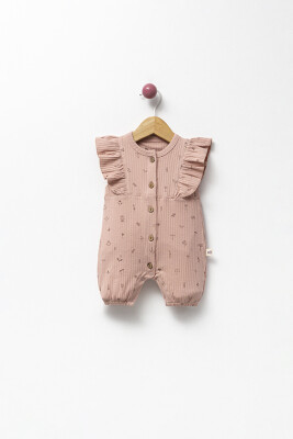 Wholesale Baby Girls Jumpsuit 0-12M Bubbles 2040-3016 Dusty Rose