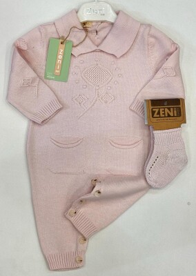 Wholesale Baby Girls Jumpsuit 0-18M Zeni 2049-3031 Açık Pembe
