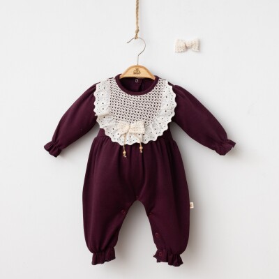 Wholesale Baby Girls Jumpsuit Set 3-9M Minizeyn 2014-3006 Damson Color