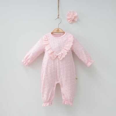 Wholesale Baby Girls Jumpsuit with Claps 3-9M Minizeyn 2014-3007 - Minizeyn