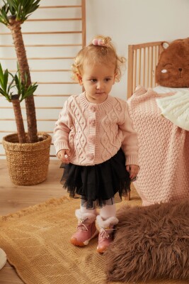 Wholesale Baby Girls Knitwear Cardigan 3-12M Uludağ Triko 1061-121053 - 1