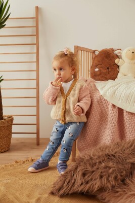 Wholesale Baby Girls Knitwear Cardigan 3-12M Uludağ Triko 1061-21066 - 1