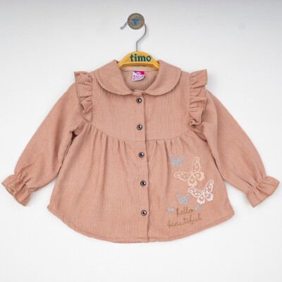 Wholesale Baby Girls Long Sleeve Shirt 6-24M Timo 1018-T4KDÜ012223221 - Timo