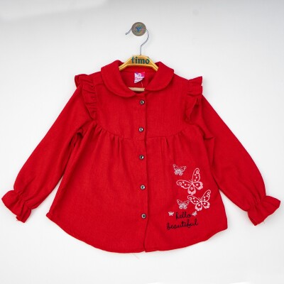 Wholesale Baby Girls Long Sleeve Shirt 6-24M Timo 1018-T4KDÜ012223221 Киноварь