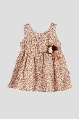Wholesale Baby Girls Muslin Dress 9-24M Kidexs 1026-60138 Orange