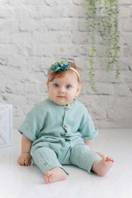 Wholesale Baby Girls Muslin Overalls 6-48M Zeyland 1070-232M2BJZ52 Mint Green 