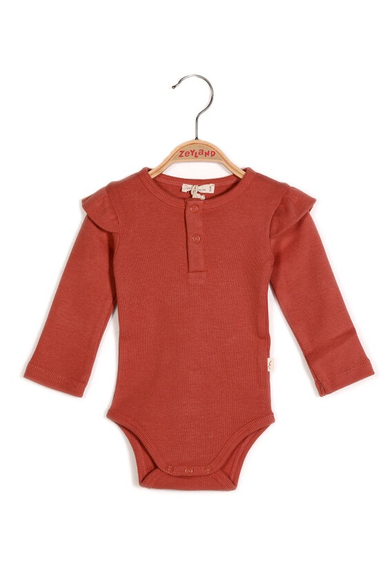 Wholesale Baby Girls Onesies with Button Gots Certificate 100% Organic Cotton 0-36M Zeyland 1070-232 - 1