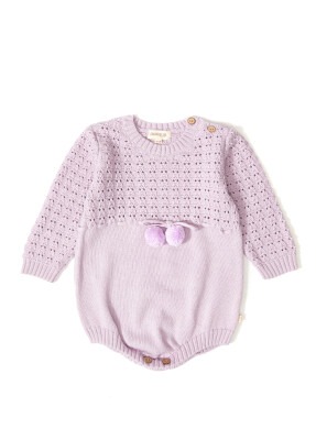 Wholesale Baby Girls Organic Cotton Romper 3-12M Uludağ Triko 1061-21026 Лиловый 