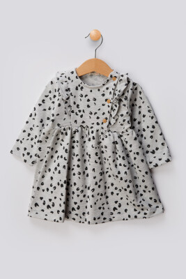 Wholesale Baby Girls Patterned Dress 6-18M Tuffy 1099-01019 Gray