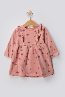 Wholesale Baby Girls Patterned Dress 6-18M Tuffy 1099-01019 Dusty Rose