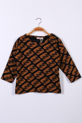 Wholesale Baby Girls Patterned Long Sleeve T-shirt 9-36M Zeyland 1070-221Z2LPY63 Brown