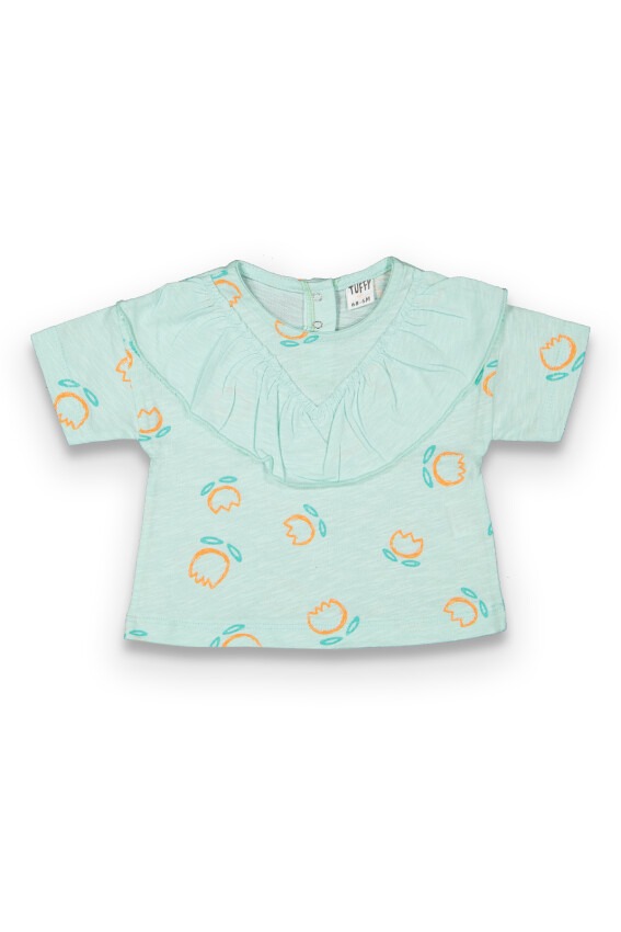 Wholesale Baby Girls Patterned T-shirt 6-18M Tuffy 1099-9023 - 2
