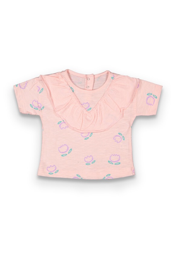 Wholesale Baby Girls Patterned T-shirt 6-18M Tuffy 1099-9023 - 3