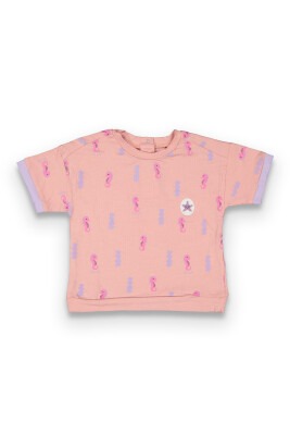 Wholesale Baby Girls Patterned T-shirt 6-18M Tuffy 1099-9024 - Tuffy