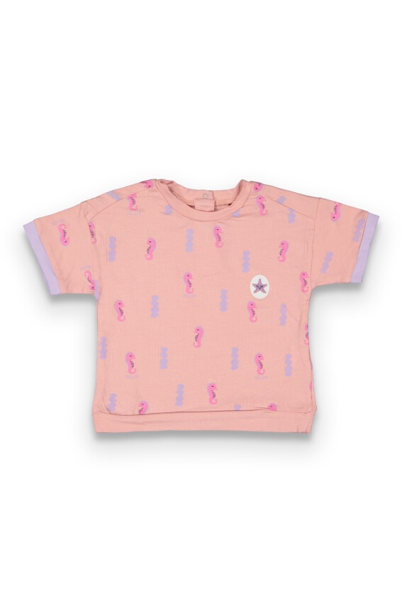Wholesale Baby Girls Patterned T-shirt 6-18M Tuffy 1099-9024 - 1