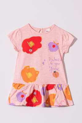 Wholesale Baby Girls Printed Dress 6-18M Tuffy 1099-1212 Light Pink