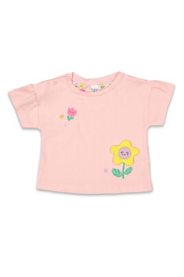 Wholesale Baby Girls Printed T-shirt 6-18M Tuffy 1099-9006 Light Pink