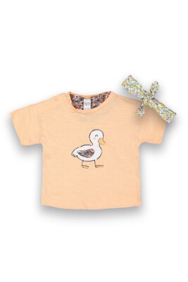 Wholesale Baby Girls Printed T-Shirt with Headband 6-18M Tuffy 1099-9009 - 2
