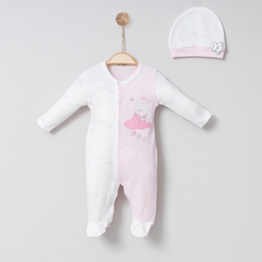 Wholesale Baby Girls Rompers and Hat Set 0-6M Miniborn 2019-6051 - 1