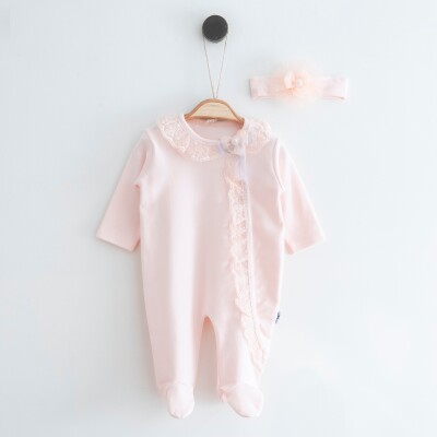 Wholesale Baby Girls Rompers and Headband Set 0-6M Miniborn 2019-2202 - Miniborn