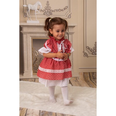 Wholesale Baby Girls Ruffled Dress 6-18M KidsRoom 1031-5403 - 1