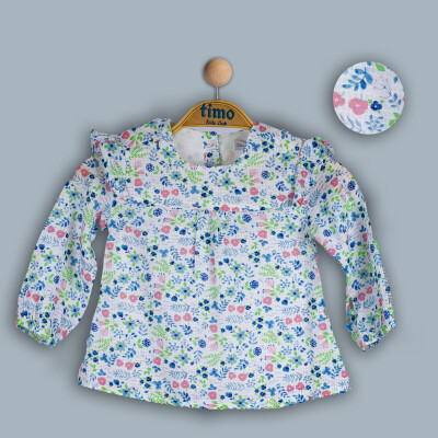 Wholesale Baby Girls Shirt 6-24M Timo 1018-TK4DÜ202241961 Blue