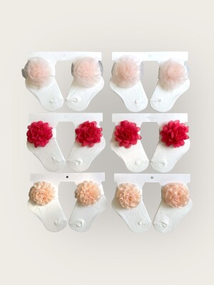 Wholesale Baby Girls Socks 0-6M Algiy Mini 2047-1102 - Algiy Mini