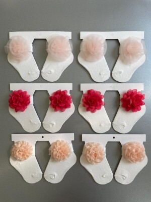 Wholesale Baby Girls Socks 0-6M Algiy Mini 2047-1102 - Algiy Mini