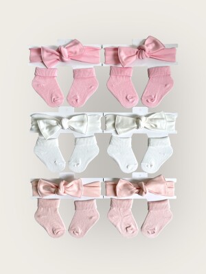 Wholesale Baby Girls Socks Set 0-6M Algiy Mini 2047-1155 - 1
