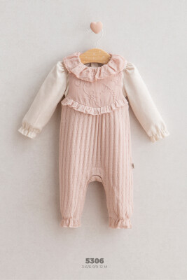 Wholesale Baby Girls Soft Jumpsuit 3-9M Tongs 1028-5306 Blanced Almond