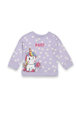 Wholesale Baby Girls Sweat with Daisy Printed 6-24M Divonette 1023-2035-1 Лиловый 