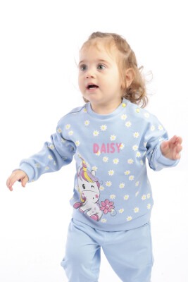 Wholesale Baby Girls Sweat with Daisy Printed 6-24M Divonette 1023-2035-1 - 1