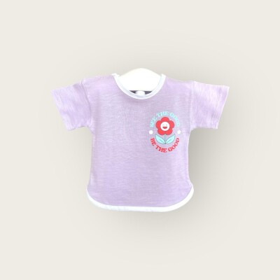 Wholesale Baby Girls T-shirt 6-18M Algiy Mini 2047-3501 Лиловый 