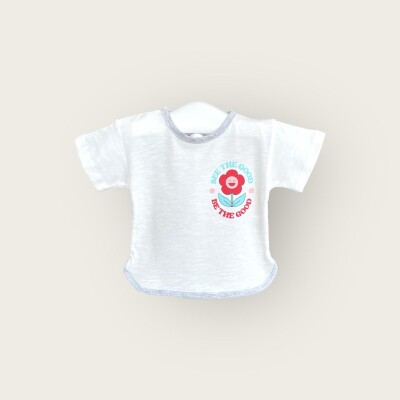 Wholesale Baby Girls T-shirt 6-18M Algiy Mini 2047-3501 Экрю