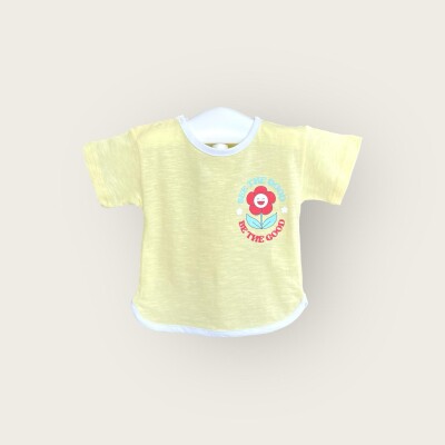 Wholesale Baby Girls T-shirt 6-18M Algiy Mini 2047-3501 Sarı
