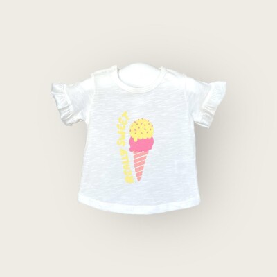 Wholesale Baby Girls T-shirt 6-18M Algiy Mini 2047-3502 Ekru