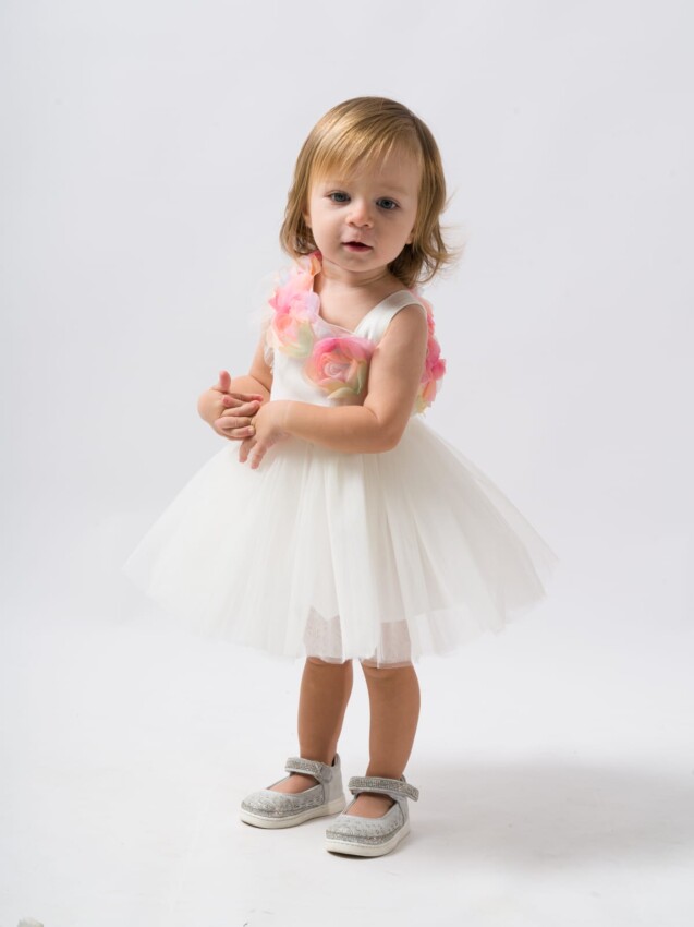 Wholesale Baby Girls Tulle Dress 6-18M Wecan 1022-24301 - 2