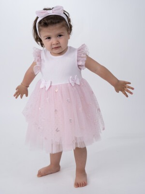 Wholesale Baby Girls Tulle Dress with HeadBand 6-24M Serkon Baby&Kids 1084-M0469 - Serkon Baby&Kids