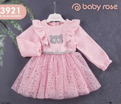 Wholesale Baby Girls Velvet Dress with Tulle 9-24M BabyRose 1002-3921 - Babyrose