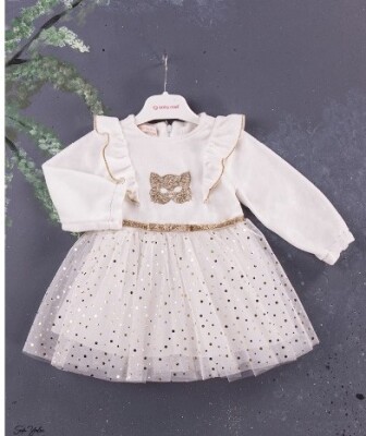 Wholesale Baby Girls Velvet Dress with Tulle 9-24M BabyRose 1002-3921 Жёлтый 