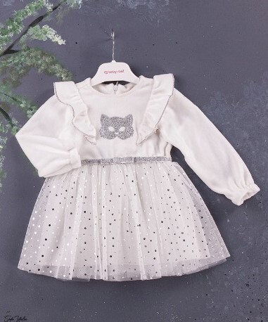 Wholesale Baby Girls Velvet Dress with Tulle 9-24M BabyRose 1002-3921 - 2