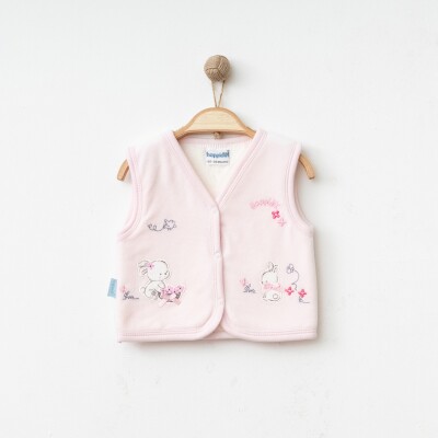 Wholesale Baby Girls Velvet Vest 3-9M Hoppidik 2017-2380 Pink