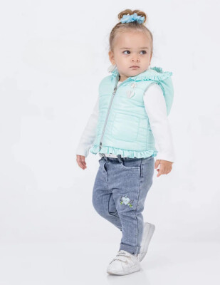 Wholesale Baby Girls Vest, Badi and Denim Pants Set 9-24M Bombili 1004-6514 - Bombili