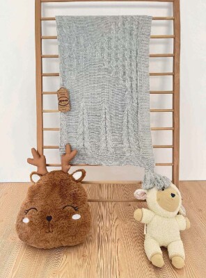 Wholesale Baby Knitted Argyle Blanket 0-12M Jojomini 1062-97101 Серый 